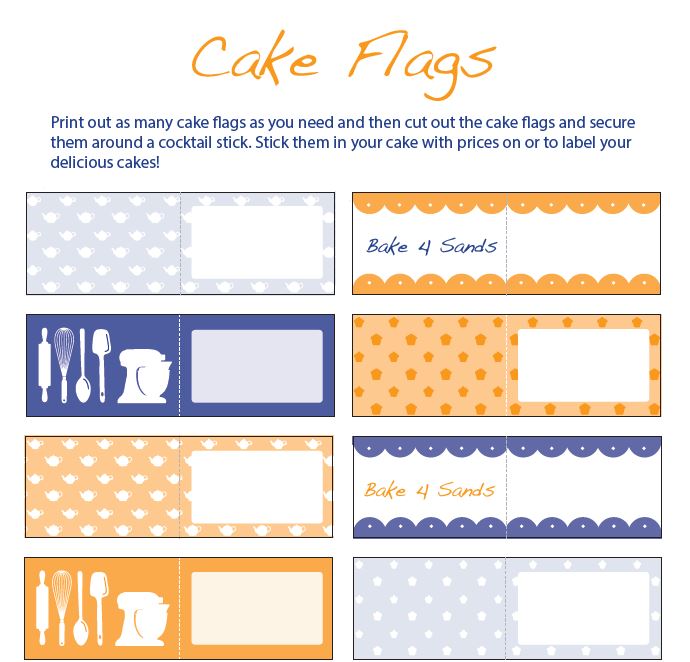 Cake flags | Sands - Saving babies' lives. Supporting bereaved families.